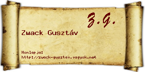 Zwack Gusztáv névjegykártya